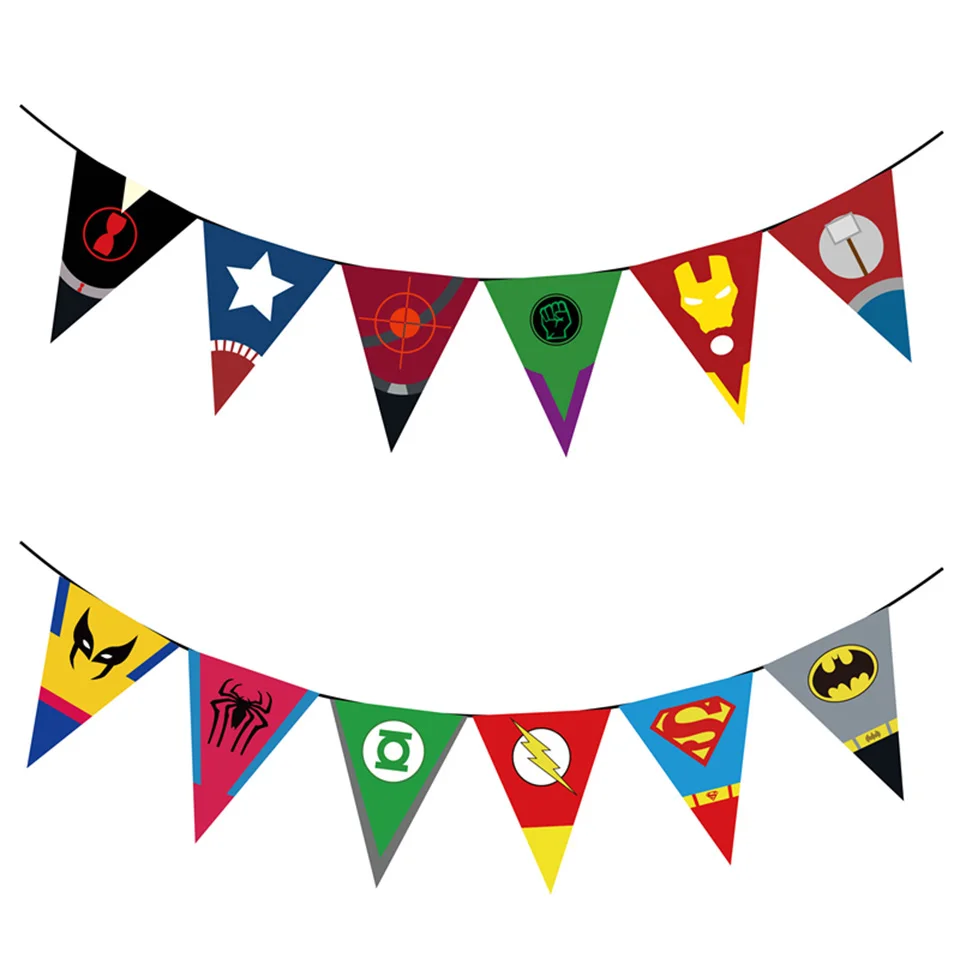 1 компл.. Мстители бумажные украшения супер герой Человек паук Бэтмен баннеры