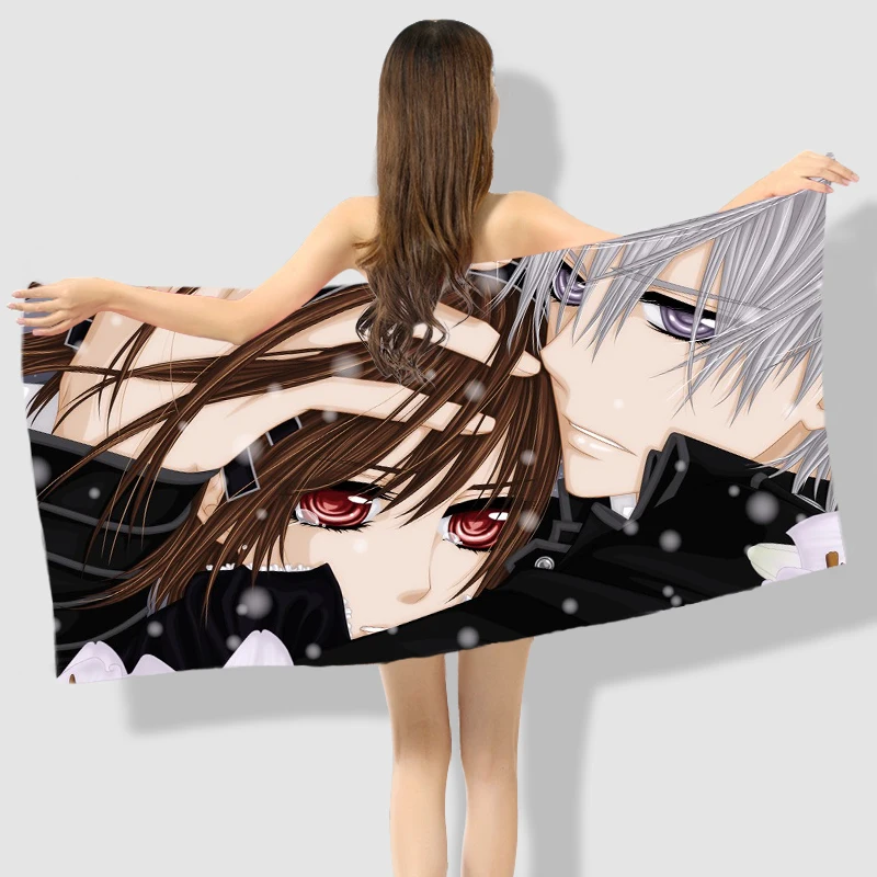 Банное полотенце в стиле аниме манга рыцарь вампира пляжное 002|bath towel 70x140cm|bath