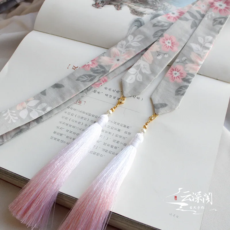 Summer flower Головной убор повязка на голову китайский стиль Hanfu градиентная повязка для волос с кисточками древний стиль тиара аксессуары для волос - Цвет: Summer flower