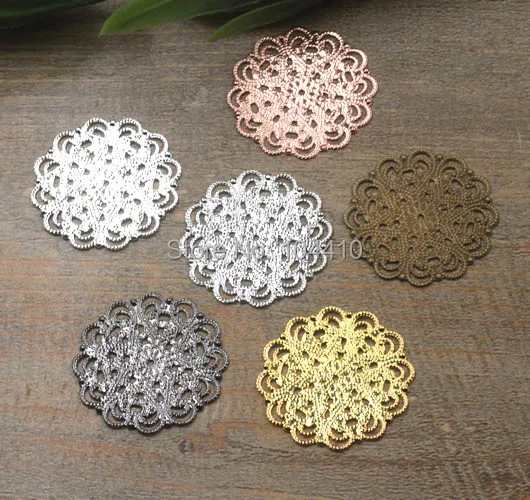 Винтажные филигранные Цветочные металлические заготовки для волос Bu Yao 15 мм