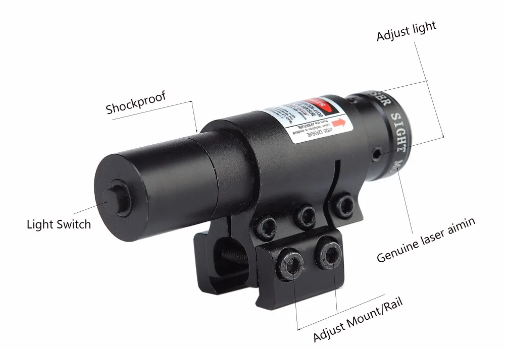 Красная лазерная прицельная винтовка с монтажным Рельсом 11/20 мм для