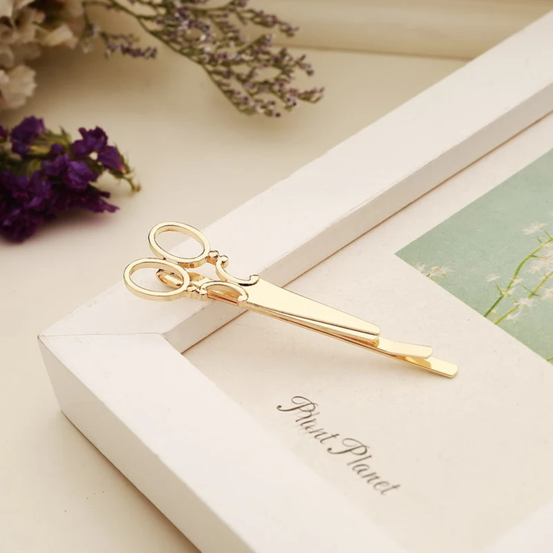 В форме ножниц для женщин и девушек заколка волос нежная креативная орнамент