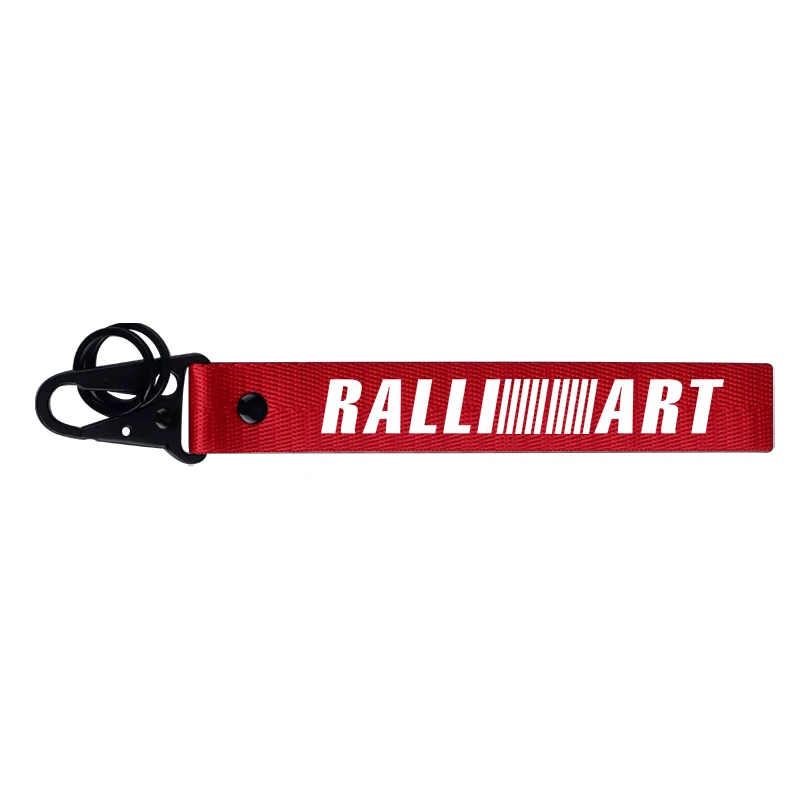 For RALLIART Red Автомобильный Стайлинг RALLIART эмблема брелок шнурок для ключей кольцо цепи для Mitsubishi RALLIART мотоциклы декоративные аксессуары - Название цвета: For RALLIART Red