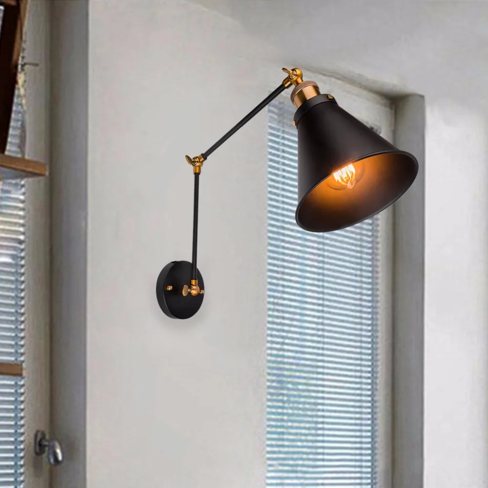 Черные промышленные винтажные настенные светильники настенный светильник в