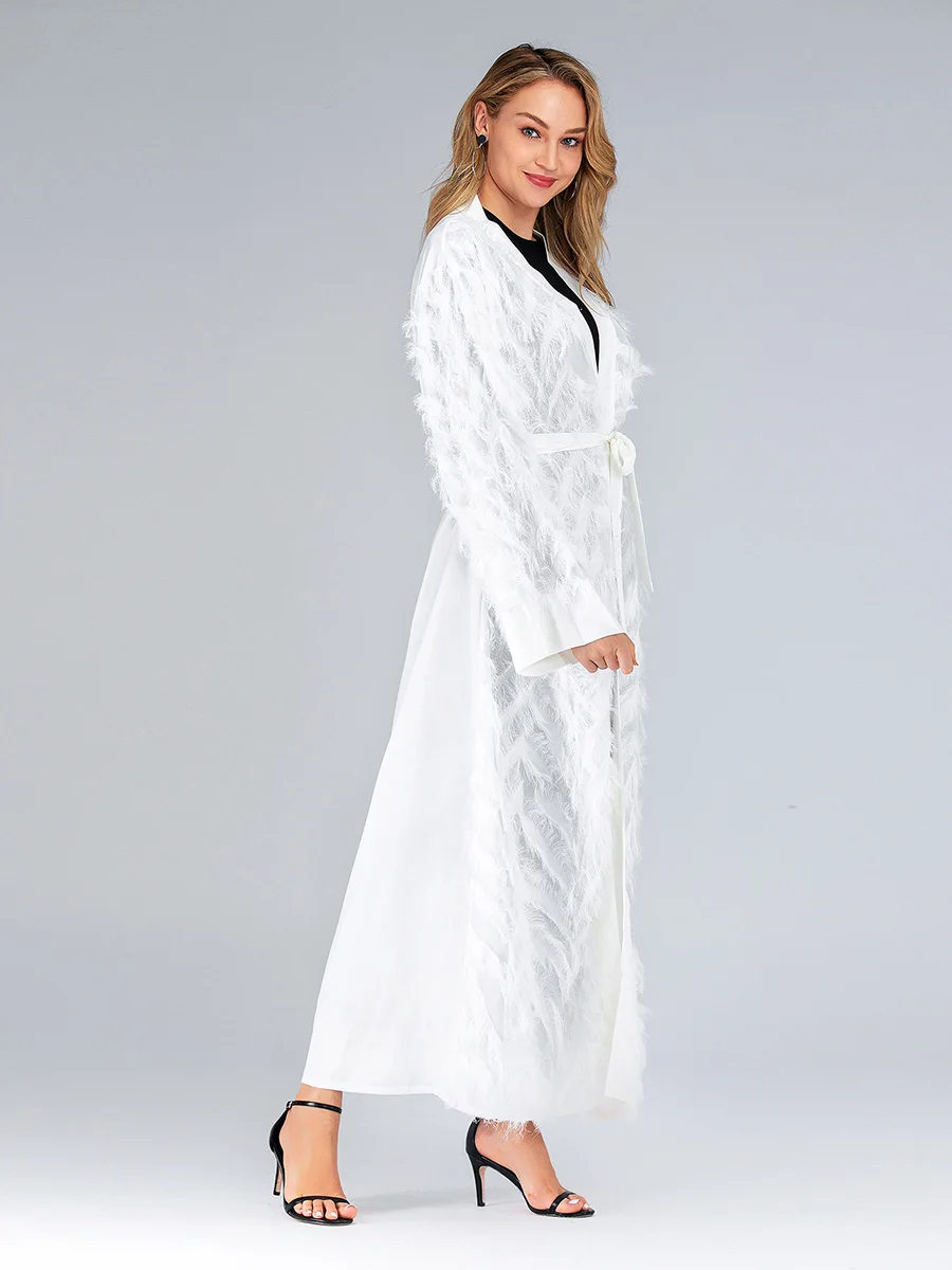 Женское кимоно Кафтан Abaya мусульманский кардиган в Дубае платье хиджаб Абая для