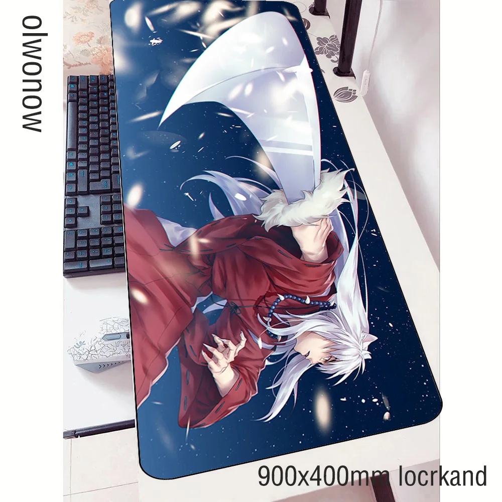 Игровой коврик для мыши inuyasha большой 90x40 см ноутбука игровой с HD печатью коврики