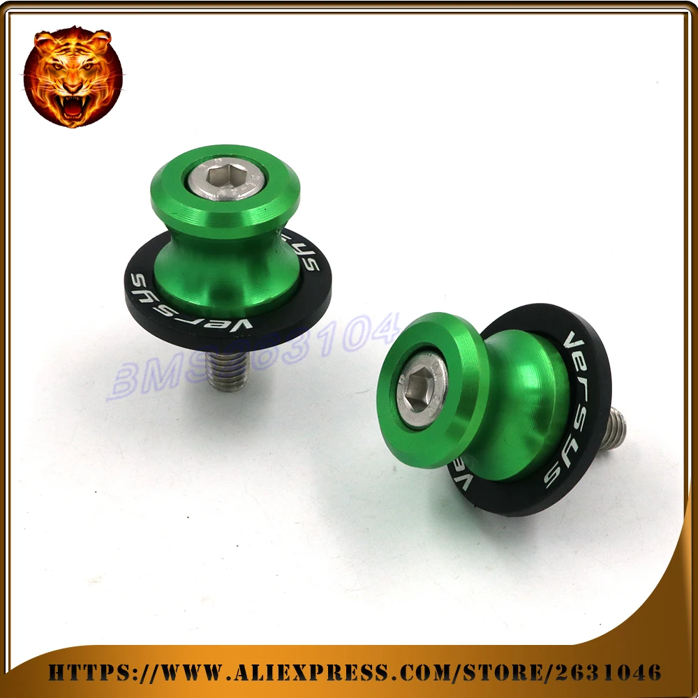 

Motorcycle Aluminum Swingarm Spools Slider Stand Screw 0.315 inch For KAWASAKI KLE1000 VERSYS 2014 2015 LOGO RACING GREEN