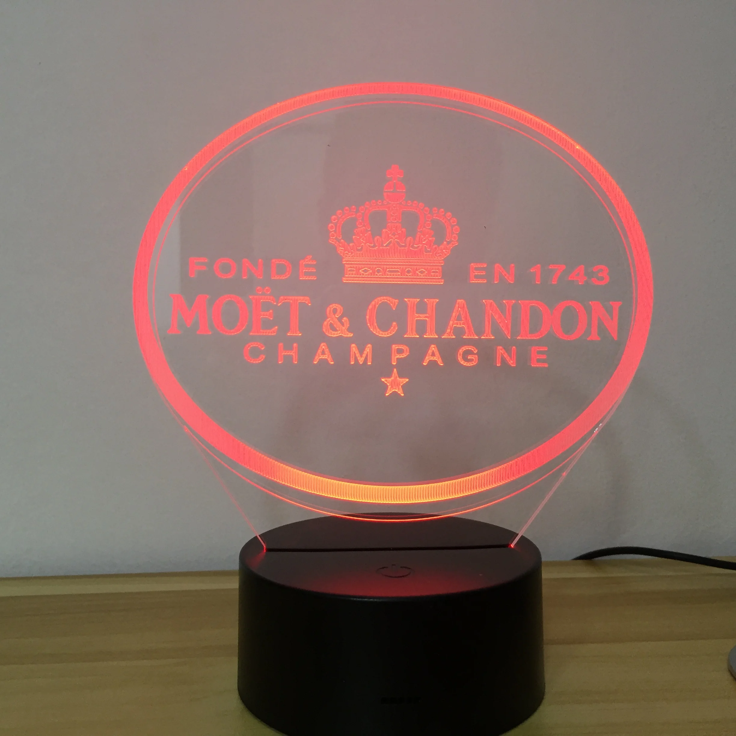 Moet Et Chandon светодиодный 3d-ночник лампа подарок для клиентов друг детский ночник Usb или батарея питание украшения для офиса лампа