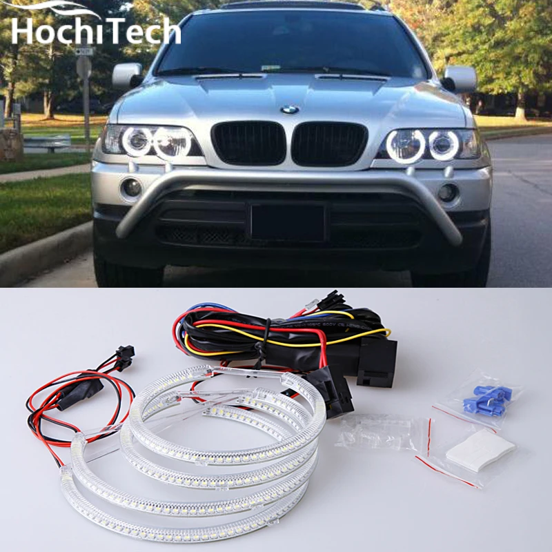 Ультра яркий SMD белый светодиодный ангельские глазки 1600LM 12V halo ring kit для BMW E53 X5 1999