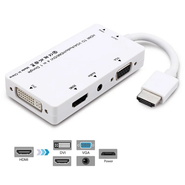 HDMI к VGA/Аудио/HDMI/DVI 4в1 адаптер многопортовый сплиттер конвертер для PS3 HDTV PC монитор