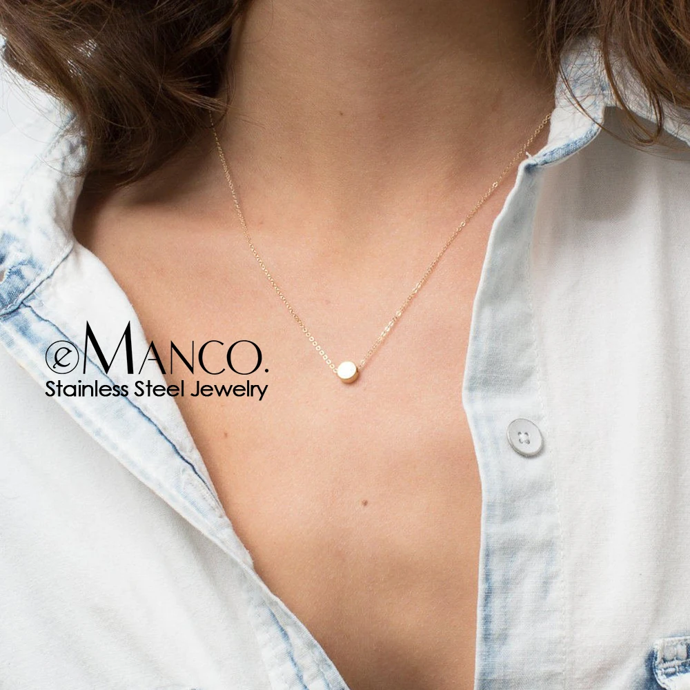E Manco женское ожерелье из нержавеющей стали минималистичные изящные ожерелья для
