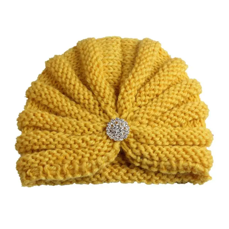 New Style Baby Winter Hat Wool Knitting Belt Drill Cap Kids Newborn Solid Color Warm for Girls | Детская одежда и обувь