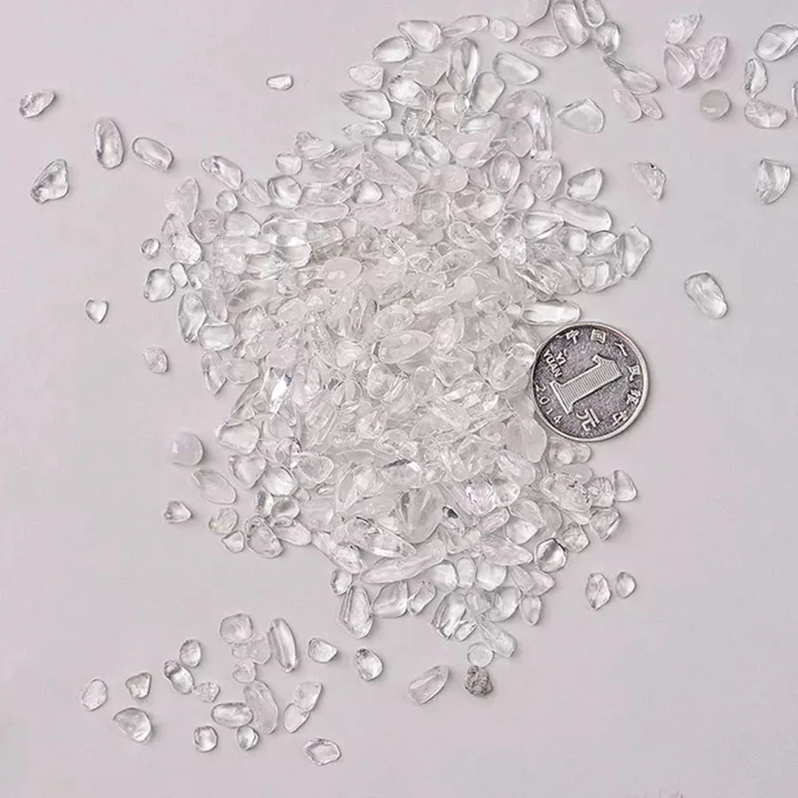 White crystal quartz 50 г/пакет натуральный смешанный кварцевый камень каменный гравий натуральные барабанные камни, минералы для аквариума украшения сада - Цвет: White crystal quartz