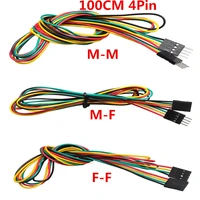 10pcslot 4pin 100cm m m m f f f jumper wires 2 54mm awg26 dupont cable for diy electronic breadboard