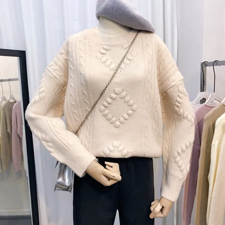 Новые летние 2018 Альпака флис свитер в сплошной цвет лен-цветочек argyle трикотажный