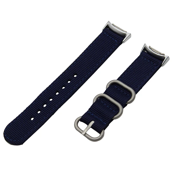 Dark Blue S Холст нейлон ремешок для samsung Шестерни 2 R360/Fit2 Pro R365 Смотреть Band спортивный ремешок Сталь кольцо застежка браслет - Цвет ремешка: Dark Blue S