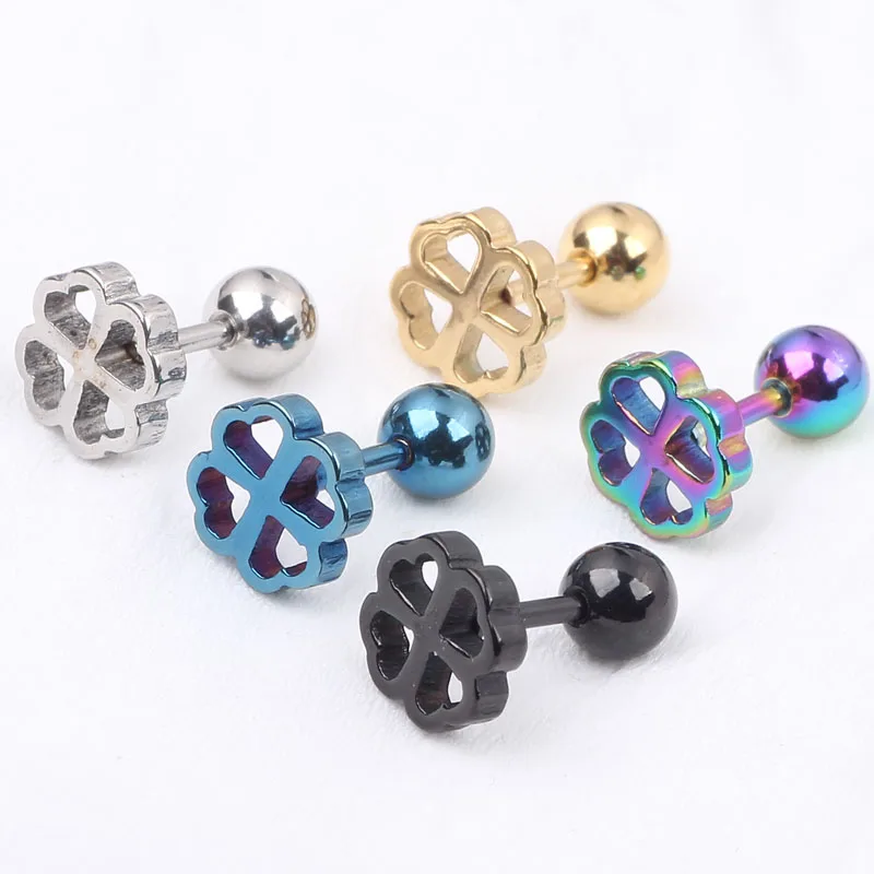 Серебряные черные титановые стальные полые болты для нот унисекс