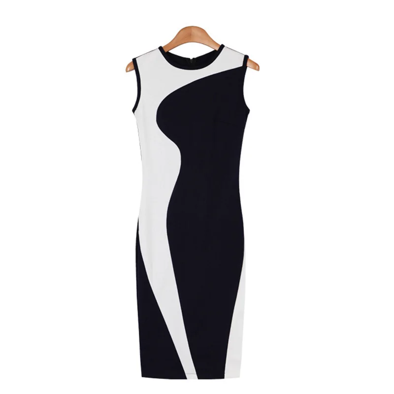 Летнее Платье Женщины Bodycon комфорт Лоскутное Повседневная одежда старинные