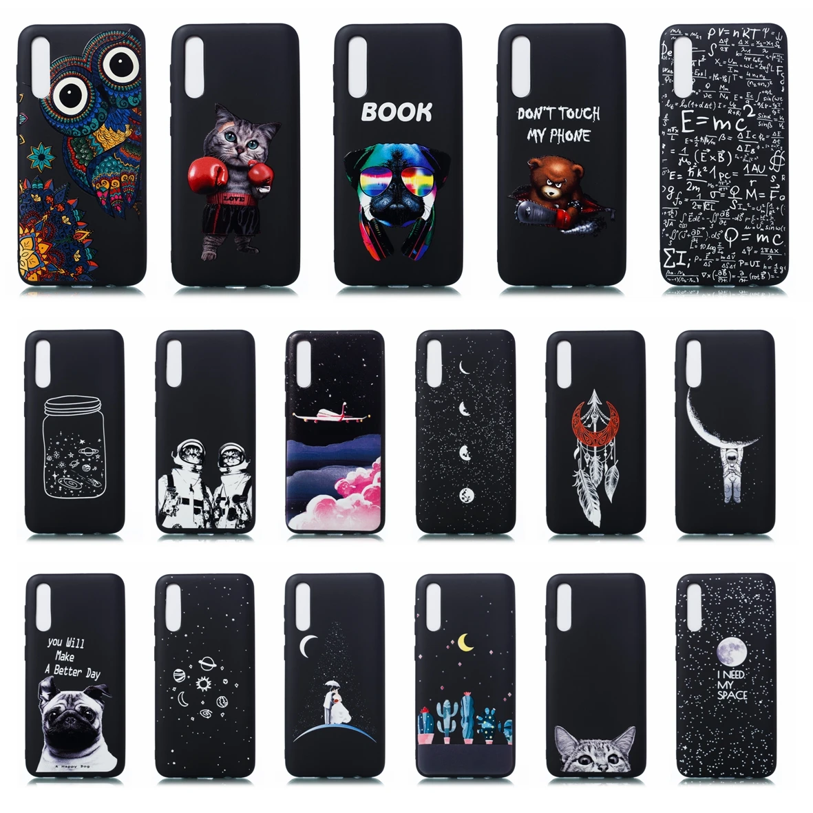 Cartoon Cat Protective cover For Samsung Galaxy A50 Case Fashion Luxury Soft TPU Slicone cases A 50 phone shells |