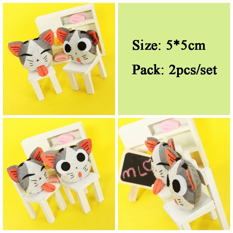 Прекрасный кот сыра 2 шт набор пара Стиль Войлок орнамент для аппликации иглы