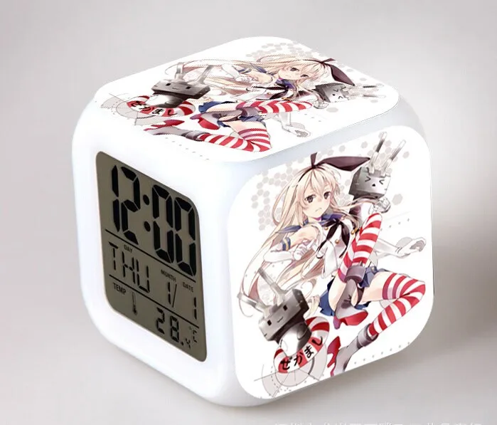 Коллекция Kantai часы Аниме сексуальные фигурки цифровой будильник Кан клеи