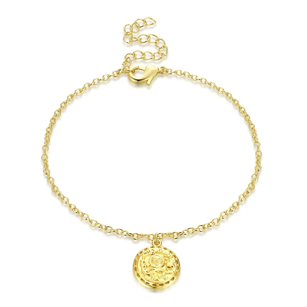 Модный женский браслет подвеска с резным изображением бога солнца изысканный