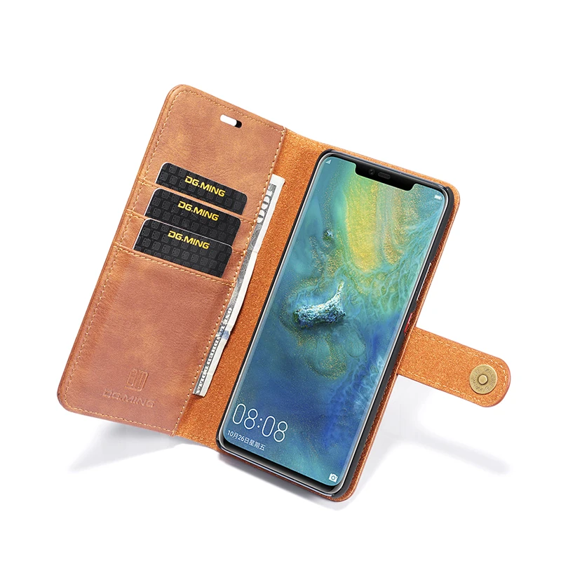 Винтажный кожаный чехол-книжка Haissky для Huawei P9 P10 P20 Lite съемный магнитный