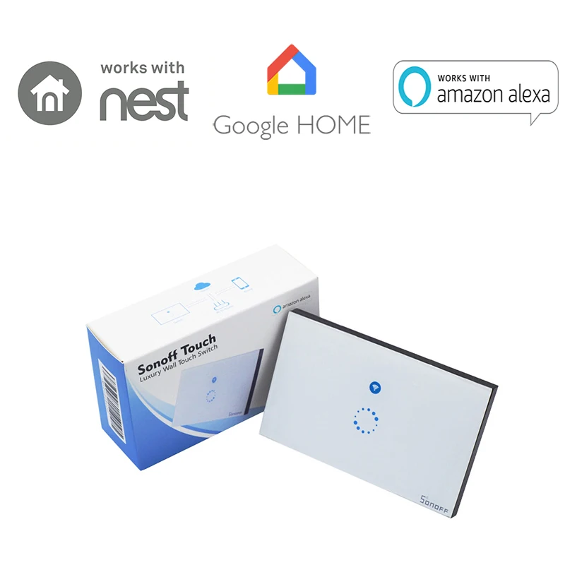Настенный сенсорный выключатель света Itead Sonoff US с Wi Fi 1 клавиша вкл/выкл