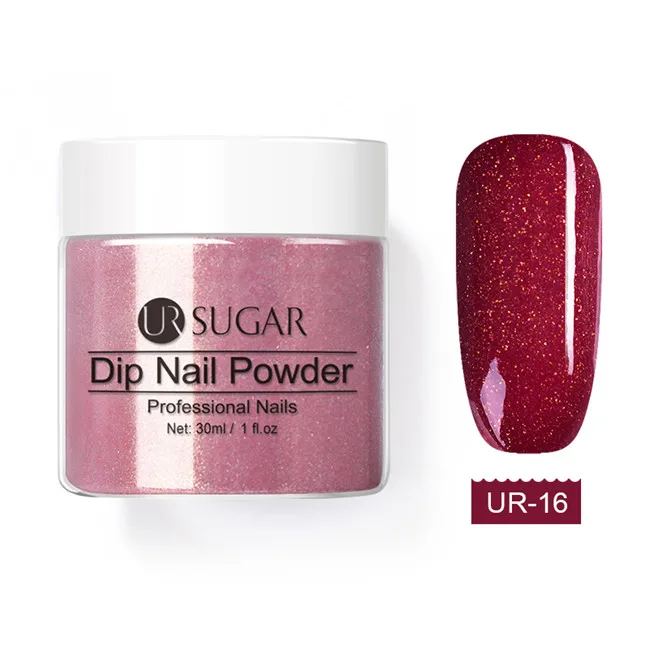 UR-16 Ur Sugar 30 мл окунания порошки для ногтей голографический Блестящий Порошок для ногтей Система окунания порошка украшение натуральный сухой без лампы - Цвет: UR-16