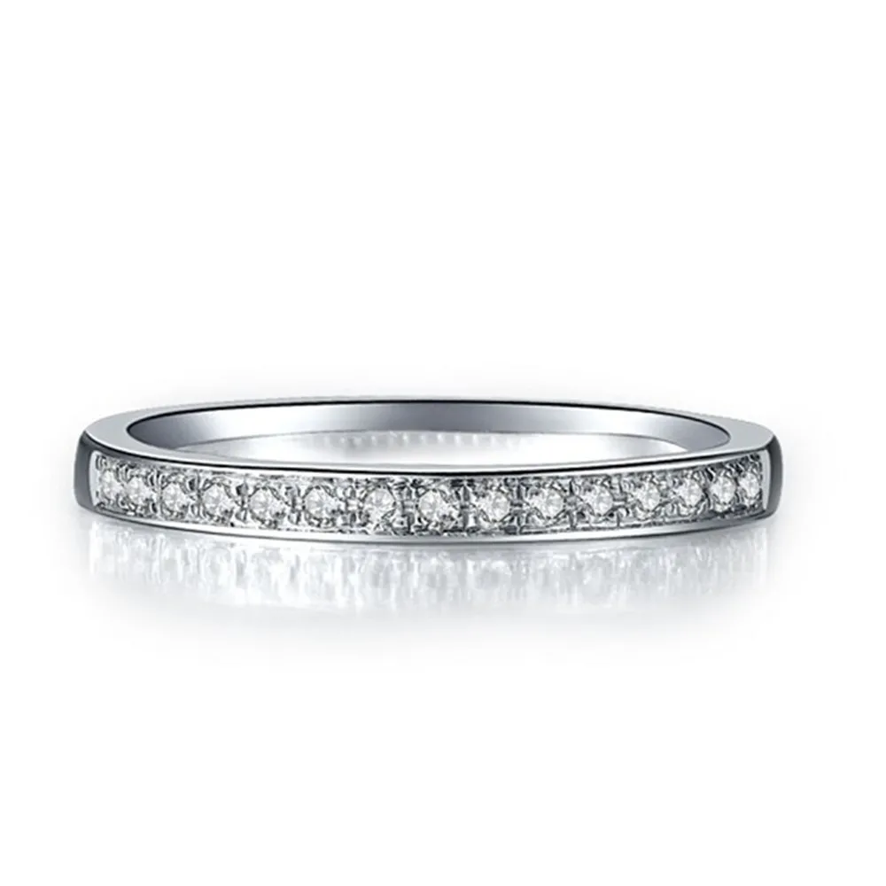 

14k Genuine Bonzer Semi Mount Quality Reliable Anniversary Solid White Gold Guarantee Classic Diamond Carbon Band Women