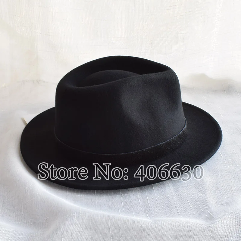 Зимние шапки с широкими полями черные фетровые Chapeu Masculino мужские Trilby Панама