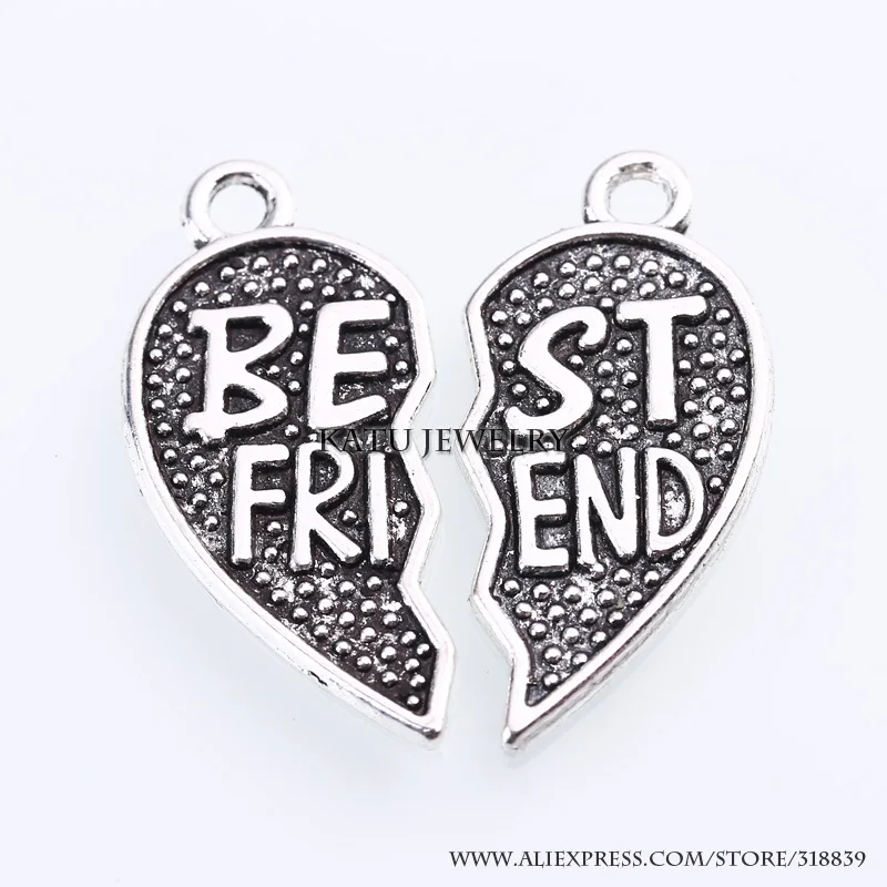 Винтажные Серебристые Кулоны Из Сплава Цинка С Камео Буквами Best Friend DIY Алфавитная