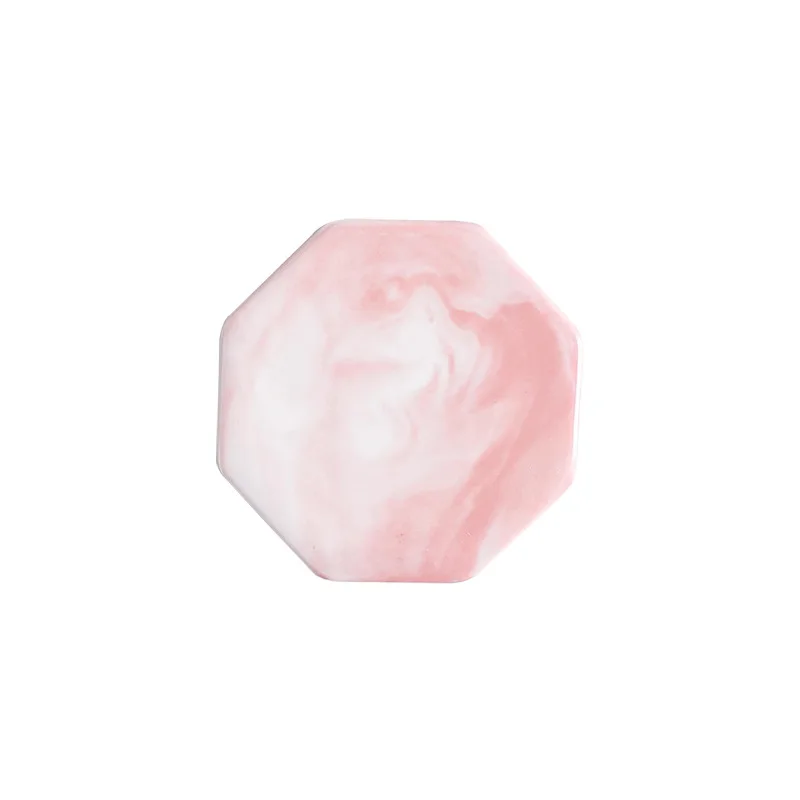 Octagon Pink Мраморный керамический подстаканник подстилка коврики колодки для чашки вина напиток кофе круглый квадратный Глод серый розовый Забавный украшение стола - Цвет: Octagon Pink