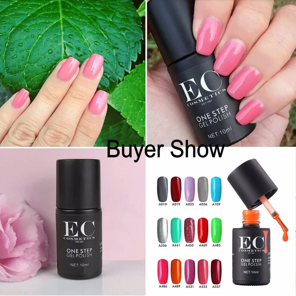 EC One Step УФ гель для ногтей зеленого цвета без необходимости базового верхнего