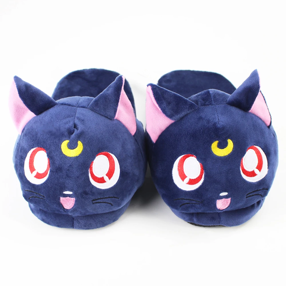 28cm cute Hot anime black cat winter indoor slippers shoes for warm girls birthday gift | Игрушки и хобби