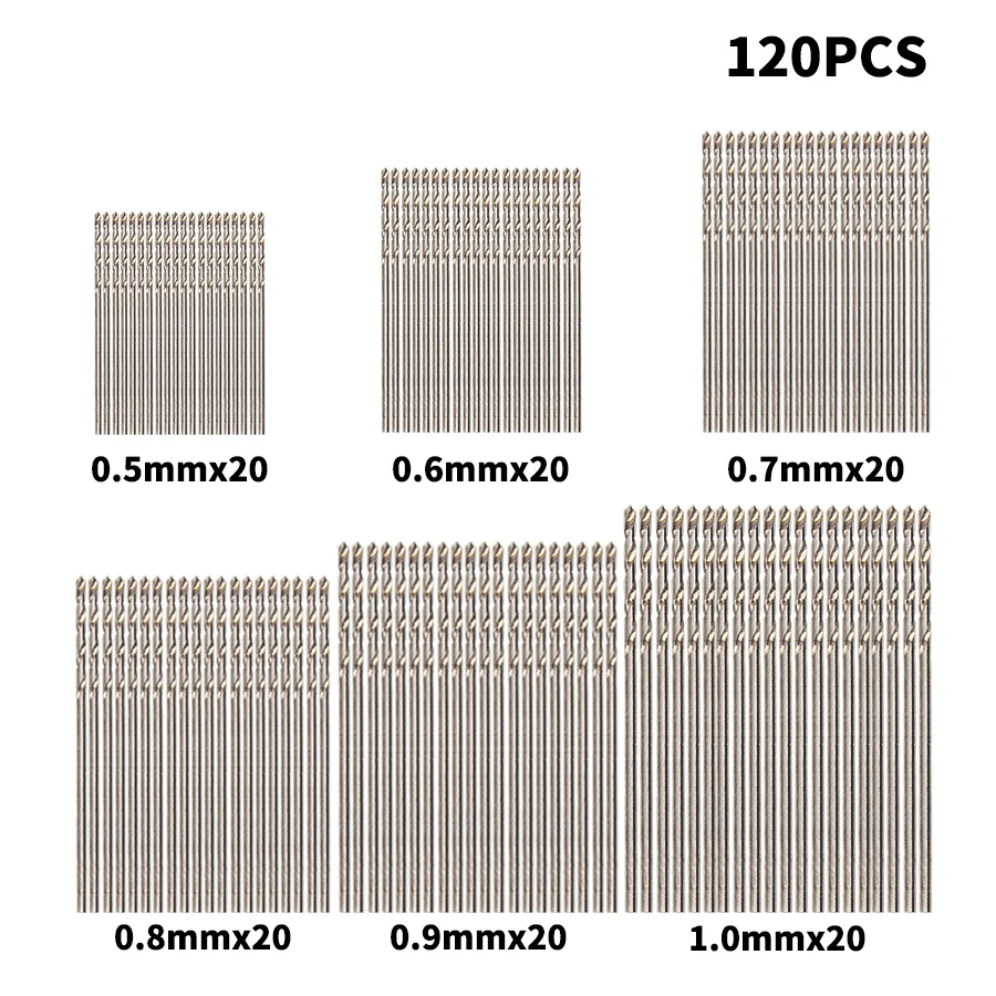 120 шт., 0,5, 0,6, 0,7, 0,8, 0,9 мм, HSS, цилиндрическое сверло с прямым хвостовиком, сверло из грецкого ореха, Ваджра Бодхи, жемчужные бусинки