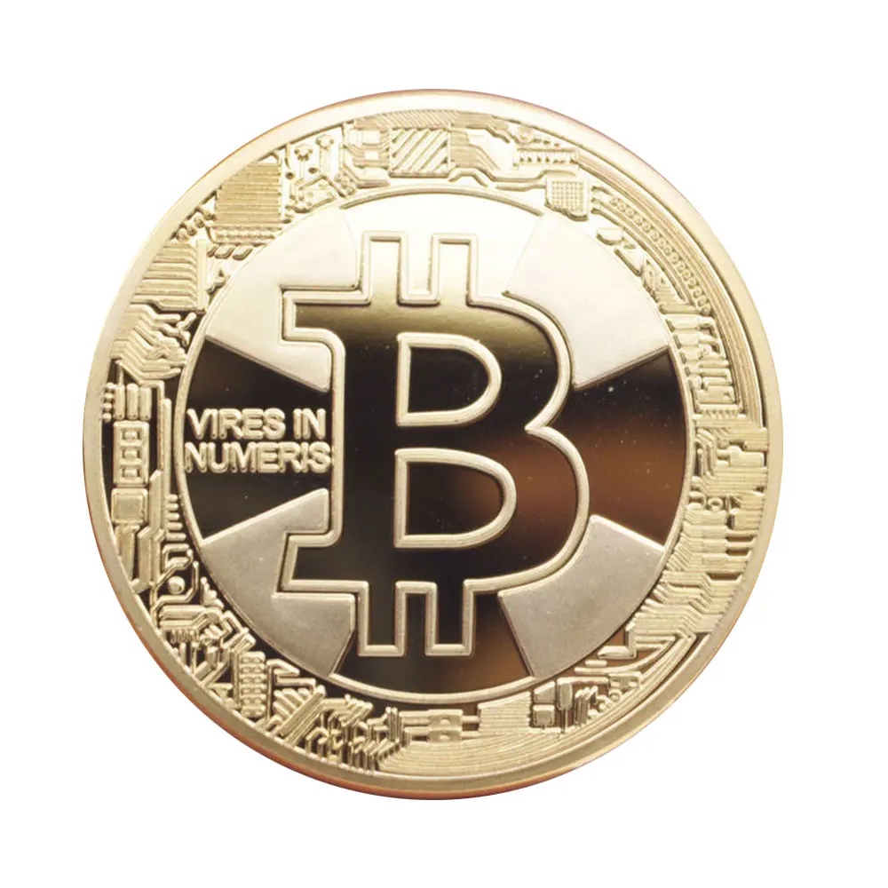 Cobee Биткойн памятная монета сувенирная монета посеребренная латунь металл диаметр 40 мм шифрование валюты - Цвет: Золотой
