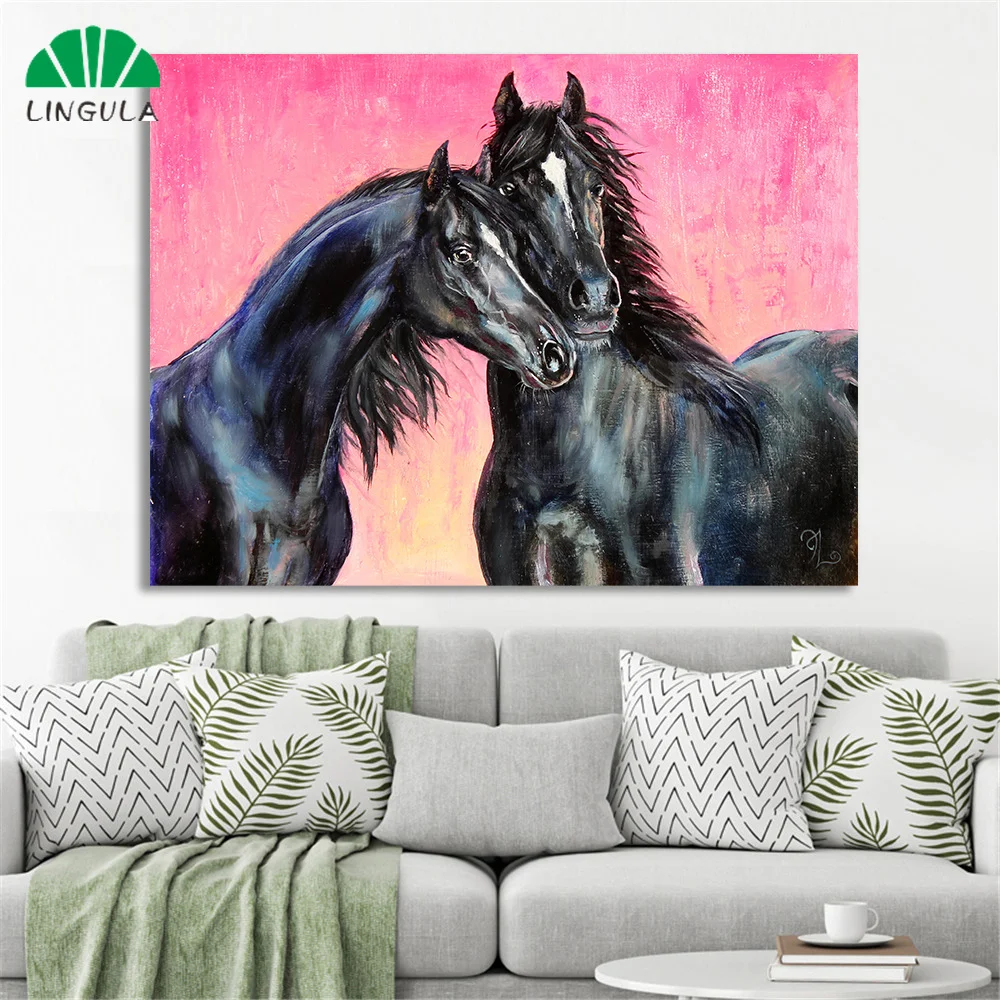 Лошадь живопись на холсте Печать абстрактные настенные художественные