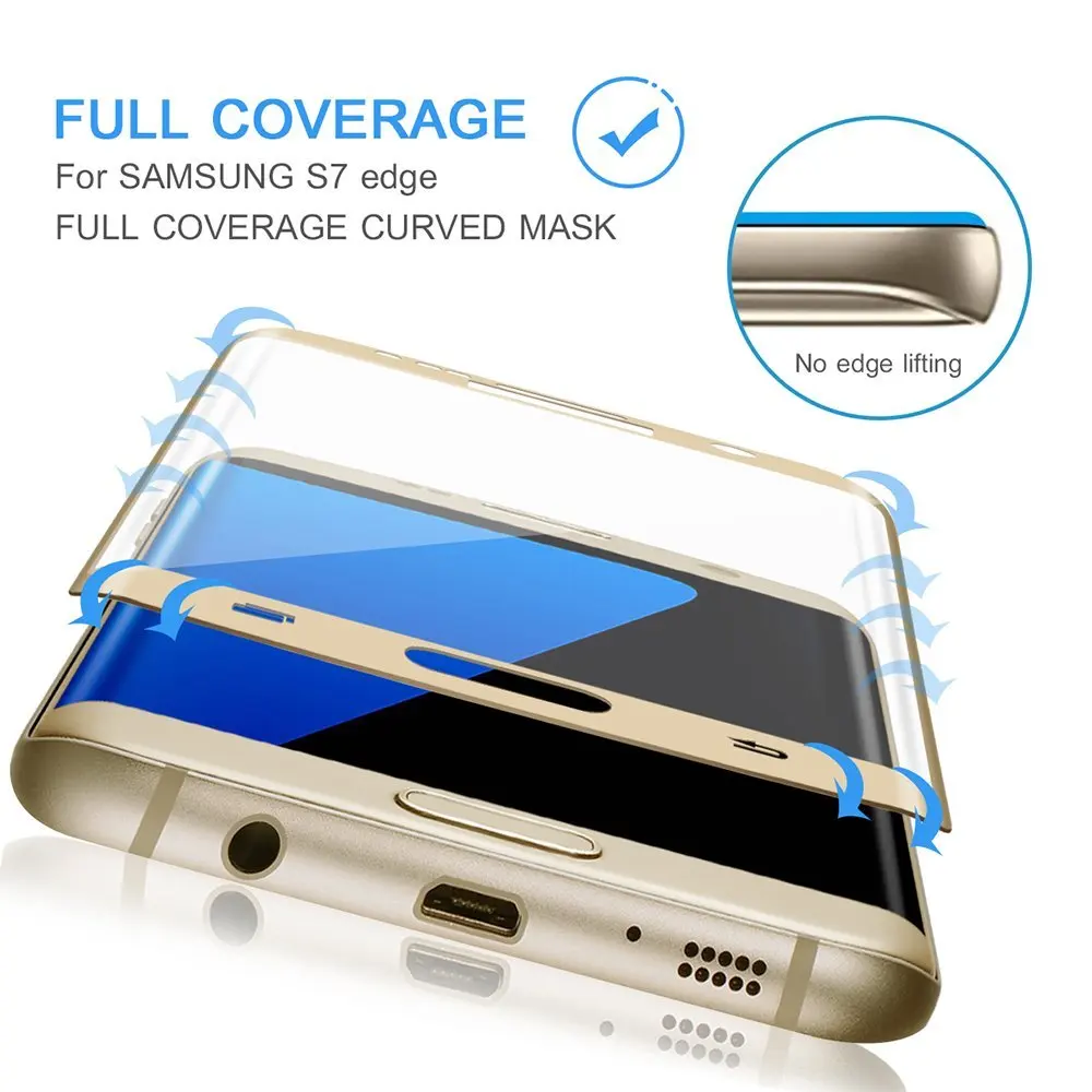 Защитное закаленное стекло на экран для Samsung S7 s6 edge S10 5G с полным покрытием