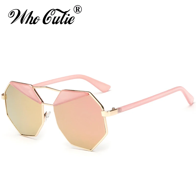 WHO CUTIE 2018 Brand Designer Octagon Eyebrow Sunglasses Women Vintage Polygon Shape Reflective Lens Men Sun Glasses Shades 234 |