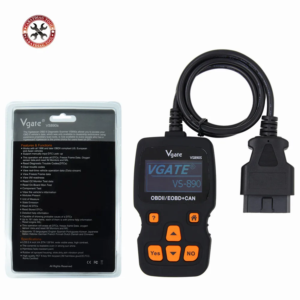 2021 универсальный инструмент Vgate VS890 VS890S OBD 2 код неисправности двигателя