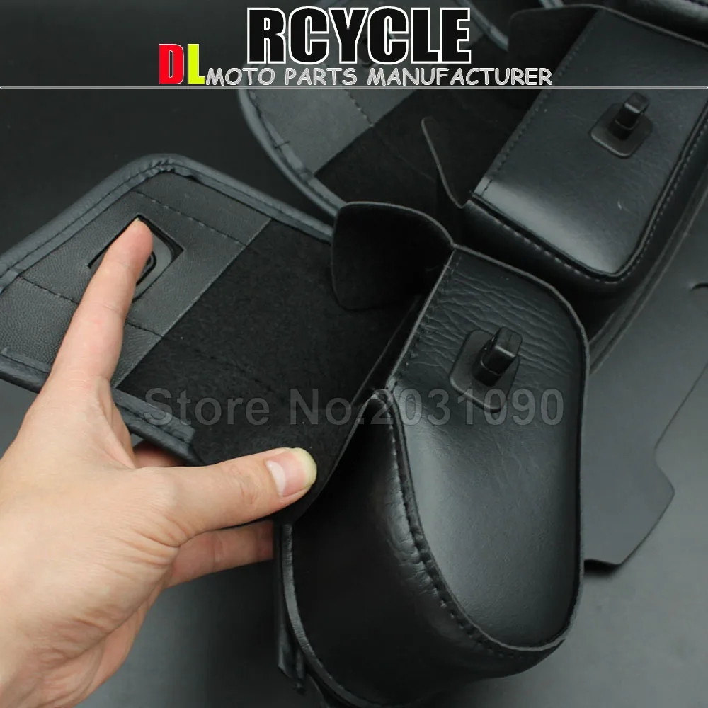 Negro 3 кармана Moto Carenado Parabrisas Bolsa Para Для Harley Electra Glide Street Bike Touring 1996 2013 Motocicleta|carenados para