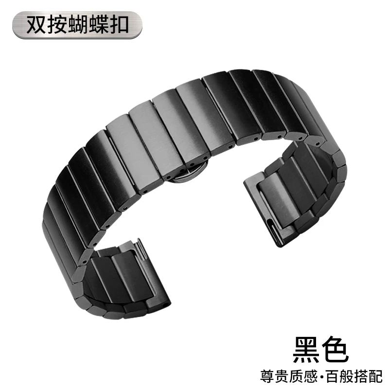 Черный 18 мм ремешок из нержавеющей стали для huawei TalkBand B5 Смарт часы замена ремешок Бабочка Пряжка металлический браслет быстрый выпуск - Цвет: Черный