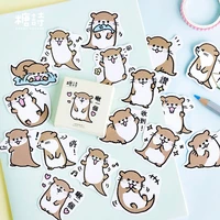45pcs cute animal otter animal decorative washi stickers scrapbooking stick label diary stationery album stickers tz191
