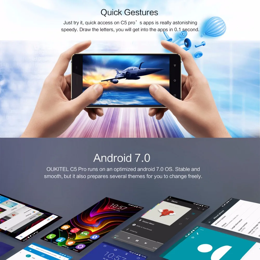 OUKITEL C5 Pro смартфон 5 0 дюймов Android 7 mtk6737 четыре ядра 1 3 ГГц 2 ГБ Оперативная память 16