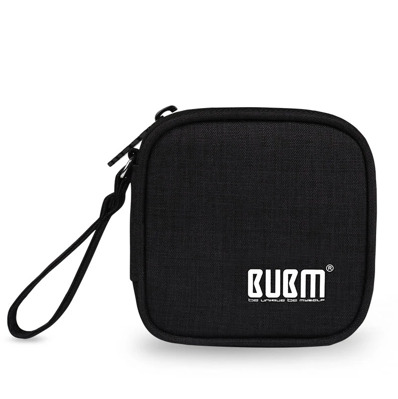 Square Black BUBM чехол для переноски наушников держатель сумка для хранения USB гаджет органайзер для наушников Мини-чехол для наушников, Airpods, кабель, usb-накопитель - Цвет: Square Black