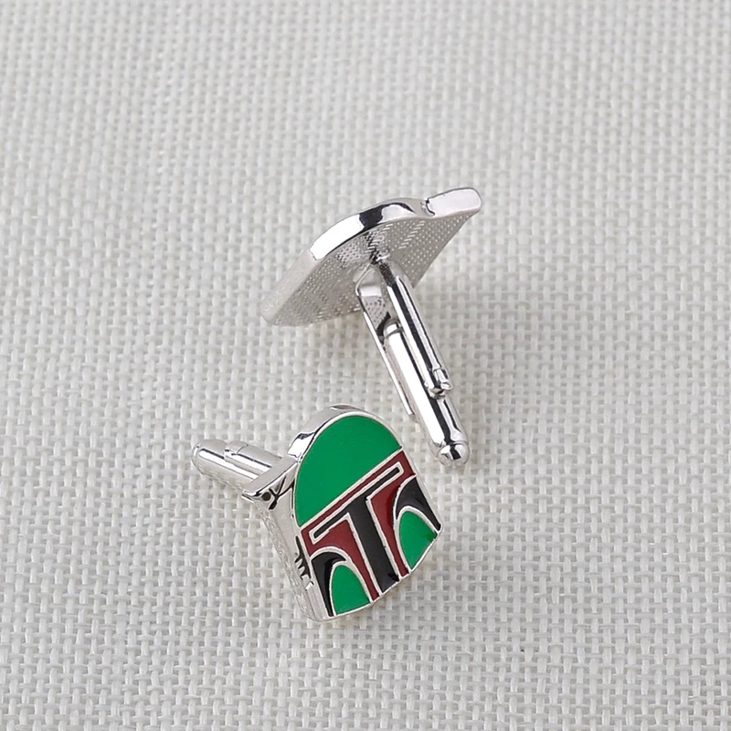 Men's Cufflinks Awesome Movie Star Wars Boba Fett Helmet French Cuff Links for Mens Wedding Groomsmans Gift For Men Whosale | Украшения
