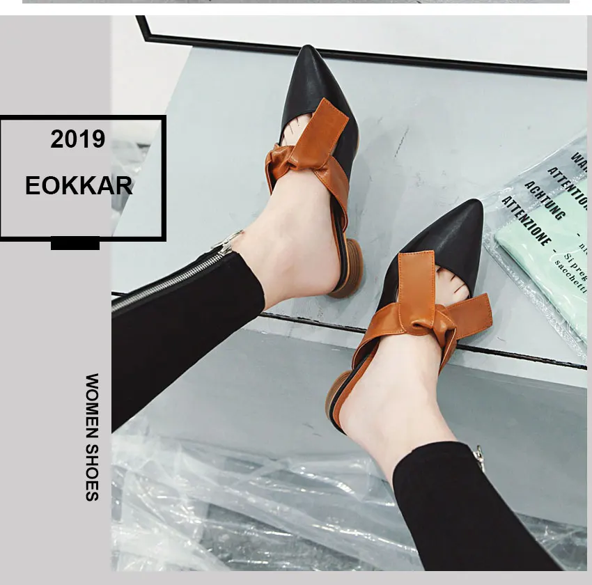 Eokkar/ г.; женские туфли-лодочки; босоножки слингбэк из искусственной кожи; сезон весна-осень; женские туфли-лодочки без застежки на массивном каблуке; размеры 34-43