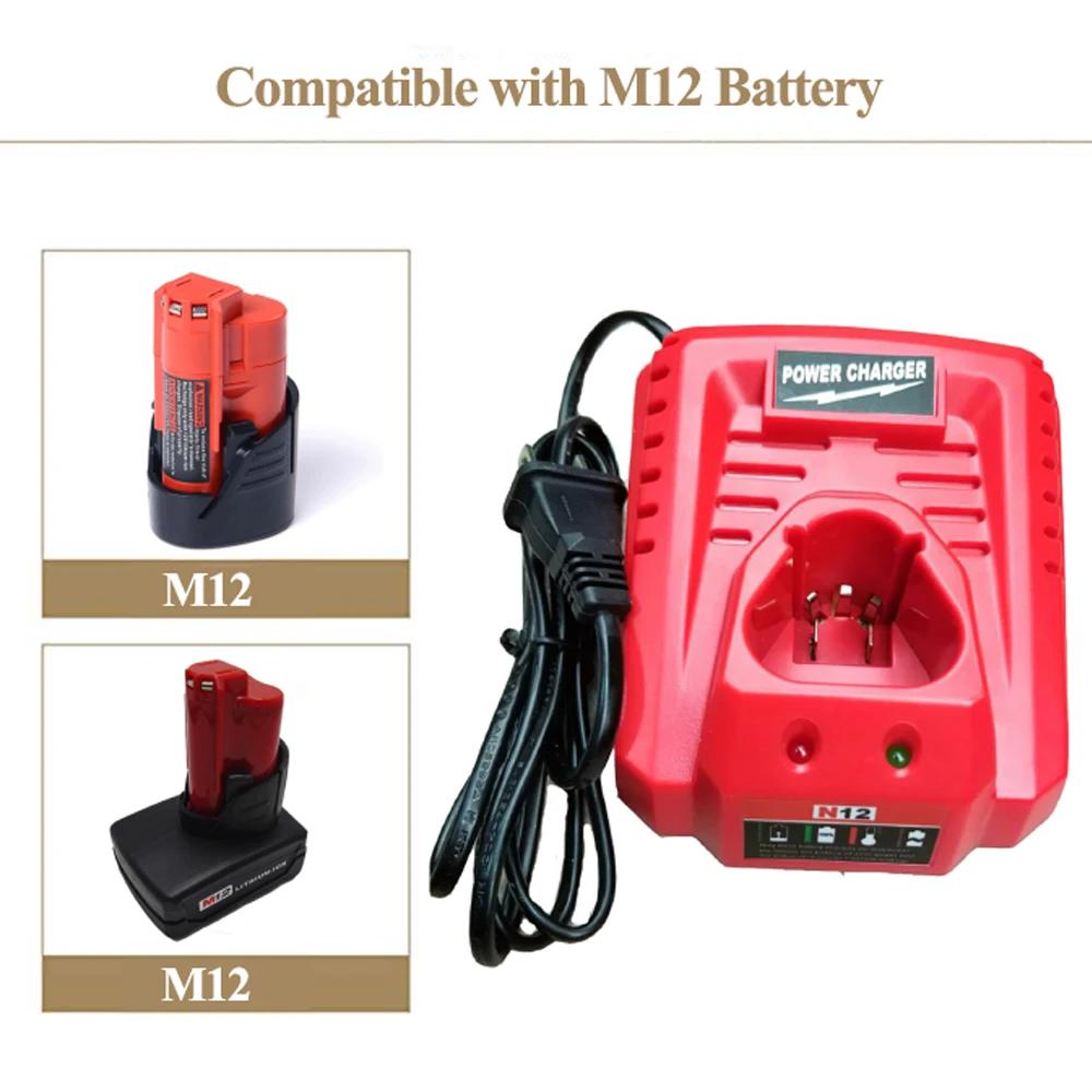 M12 для Milwaukee запасное зарядное устройство N12 48-59-2401 48-11-2402 10 8 в 12 В литий-ионное |