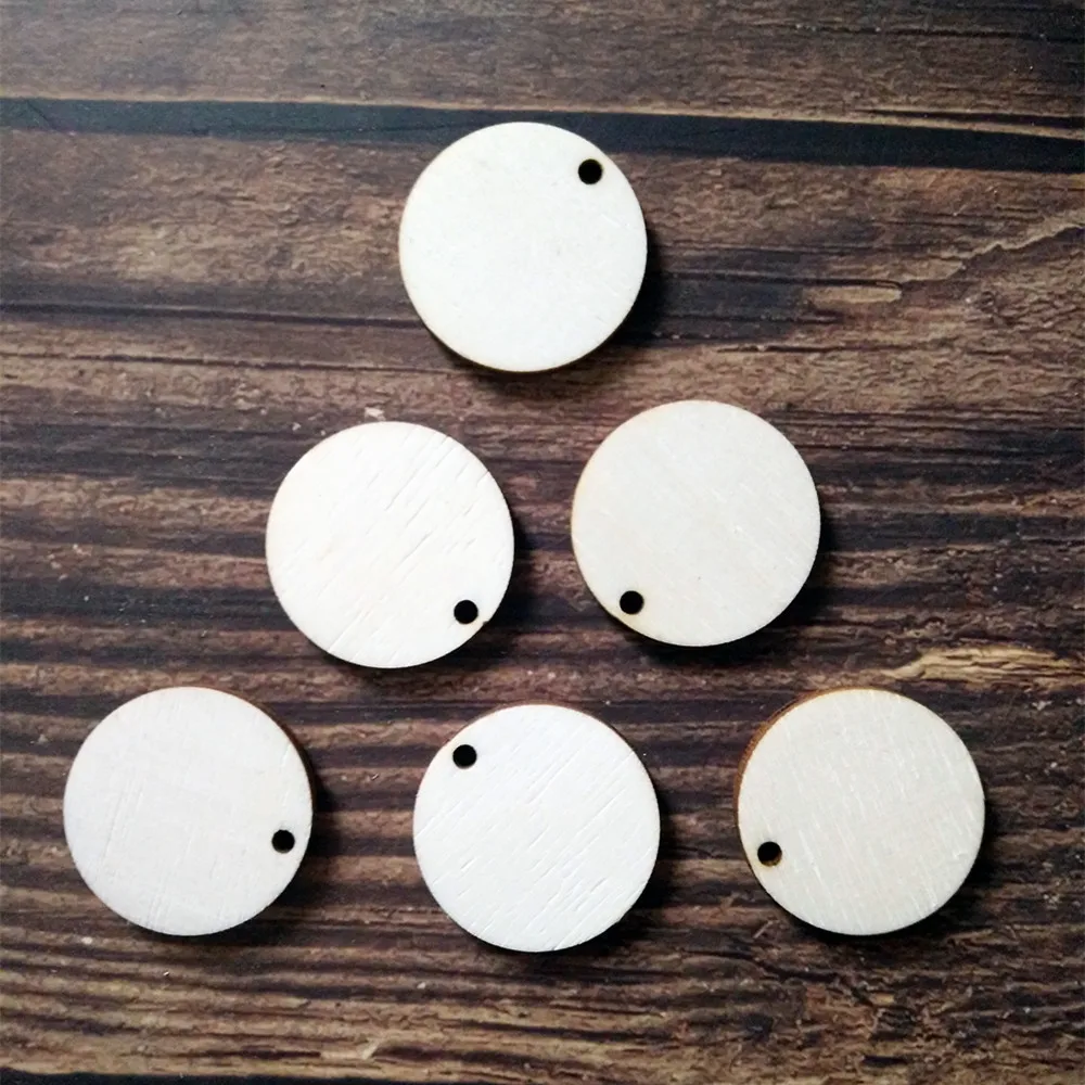 100 шт. деревянные диски с одним отверстием|Украшения своими руками для вечеринки|